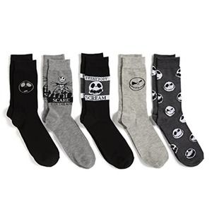 NWT Nightmare Before Christmas Jack Skellington Disney Crew Socks **5 Pack** 8